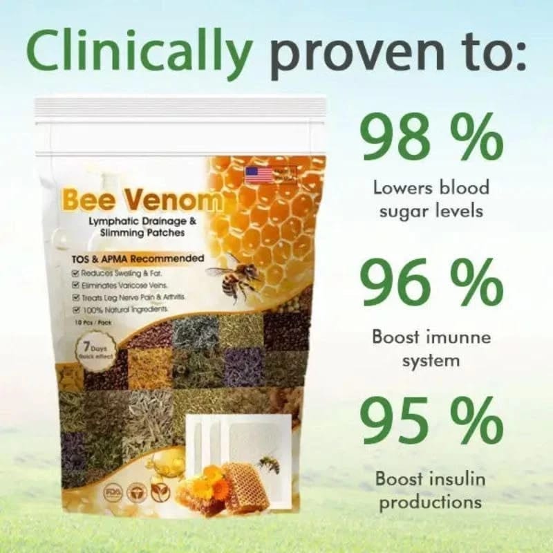 10 Pcs Bee Venom Detoxing Foot Patch - Natural Herbal Cleansing Adhesive Pads For Foot Care Wellness Relaxation And Revitalization Support thumbnail 3