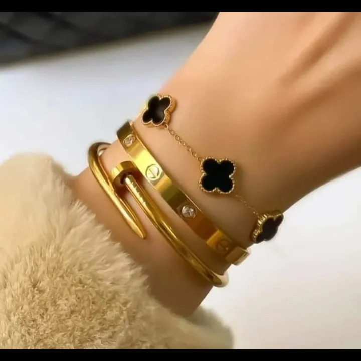 Stainless Steel 3 Piece Bracelet And Bangle Combo - Durable Elegant Accessory Set For Stylish Layering And Daily Wear buy online in Pakistan