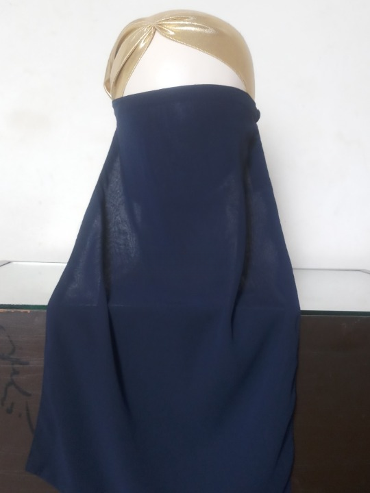 Half Veil Niqab Patti In Korean Chiffon With Soft Elastic, Lightweight Face Cover For Hijabs And Scarves thumbnail 4