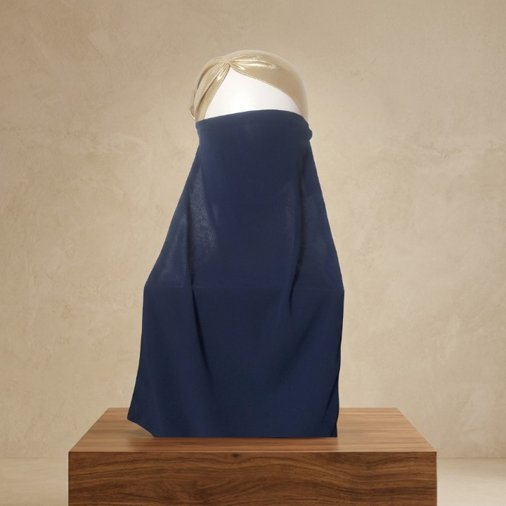 Half Veil Niqab Patti In Korean Chiffon With Soft Elastic, Lightweight Face Cover For Hijabs And Scarves thumbnail 2