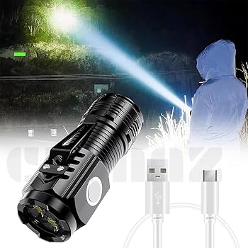 Mini LED Torch - Portable Pocket Light, Child Camping, Emergency, Travel, Hiking Torch, Portable LED Flashlight Rechargeable Zoom Flashlights Plastic body buy online in Pakistan