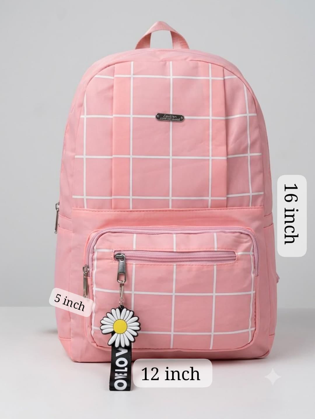 Premium Grid Design Backpack for Students | Lightweight School & College Bag - Buy Online in Pakistan at Zenbu Store (Image 7)