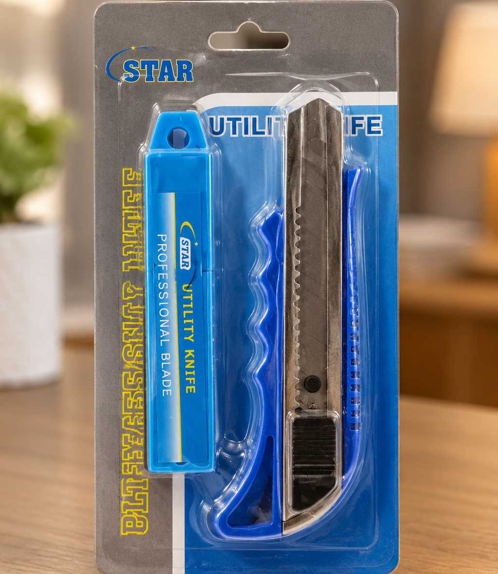 Star Utility Knife - Durable And Versatile Handheld Cutting Tool Designed For Precision Work, Crafts, Packaging, And General Utility Tasks
