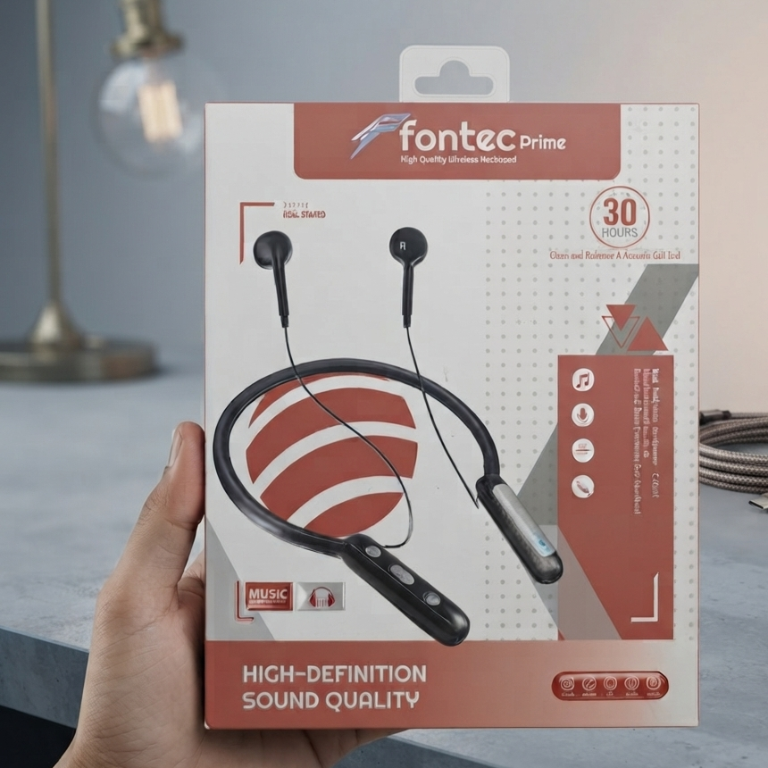 Fontec Prime Neck Band - Wireless Bluetooth Earphones Designed For Comfortable Daily Audio Listening And Reliable Performance buy online in Pakistan