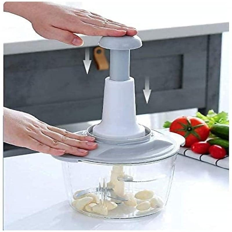 2L Multi-Function Hand-Push Chopper - Large Capacity Manual Food Processor For Efficient Chopping, Mixing, And Preparation In The Kitchen (Random Color) buy online in Pakistan