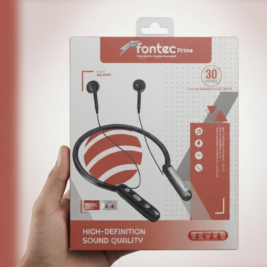 Fontec Prime Neck Band - Wireless Bluetooth Earphones Designed For Comfortable Daily Audio Listening And Reliable Performance view 2