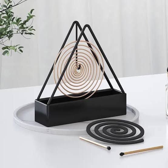 Mosquito Coil Holder, Iron Mosquito Coil Holder In Triangle Shape - Durable Stand Designed For Safe Placement Of Mosquito Coils (Random Color) thumbnail 3