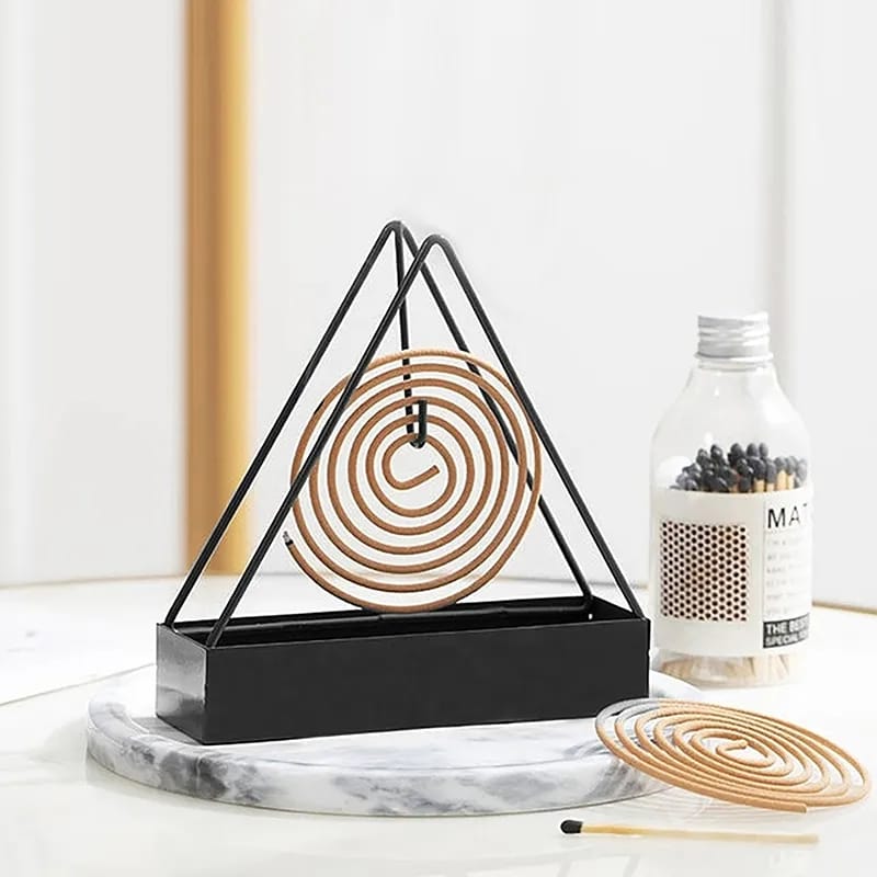 Mosquito Coil Holder, Iron Mosquito Coil Holder In Triangle Shape - Durable Stand Designed For Safe Placement Of Mosquito Coils (Random Color) thumbnail 4
