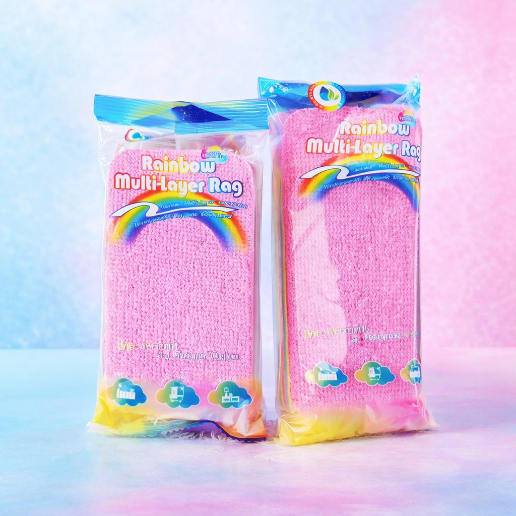Rainbow Multi Layer Microfiber Cleaning Cloth Multipurpose Wash Rag Reusable Cleaning Towel thumbnail 3