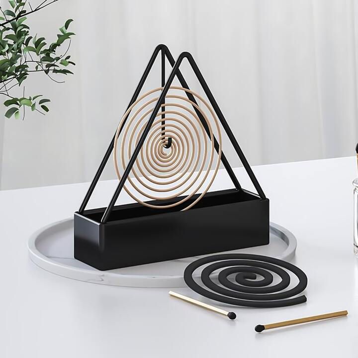 Mosquito Coil Holder, Iron Mosquito Coil Holder In Triangle Shape - Durable Stand Designed For Safe Placement Of Mosquito Coils (Random Color) thumbnail 2