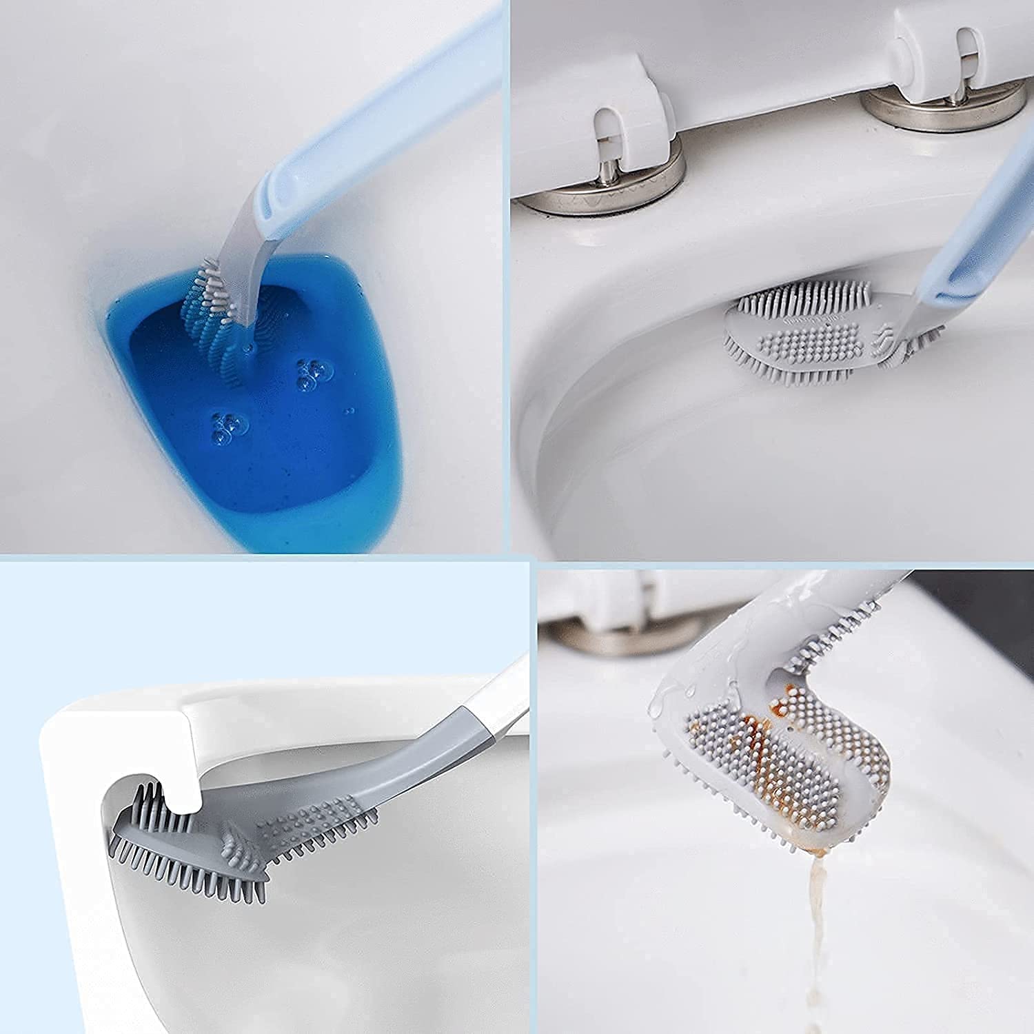360° Deep Cleaning Golf Toilet Brush with Long Handle | Flexible Silicone Bathroom Toilet Cleaner Brush | Under Rim Cleaning Brush buy online in Pakistan