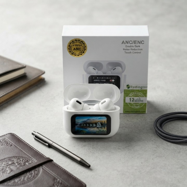 A9 Pro ANC Wireless Earbuds With Smart Touchscreen Charging Case For Noise Reduction And Ambient Sound Control view 2