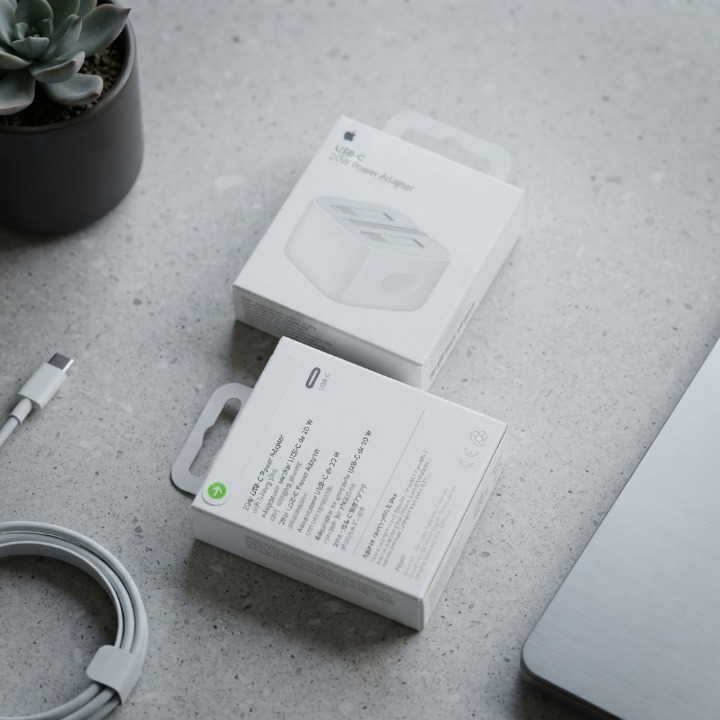 Apple 20 Watt 3 Pin Power Adopter Durable Compact Lightweight Fast Charging view 2