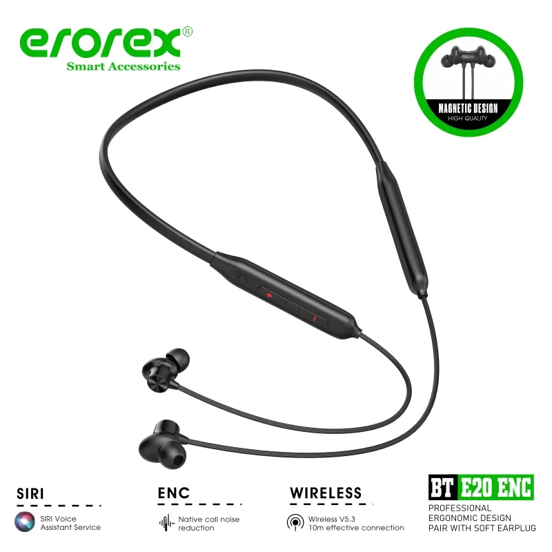 BT-E20 ENC Wireless Bluetooth 5.3 Neckband Music Call Player buy online in Pakistan
