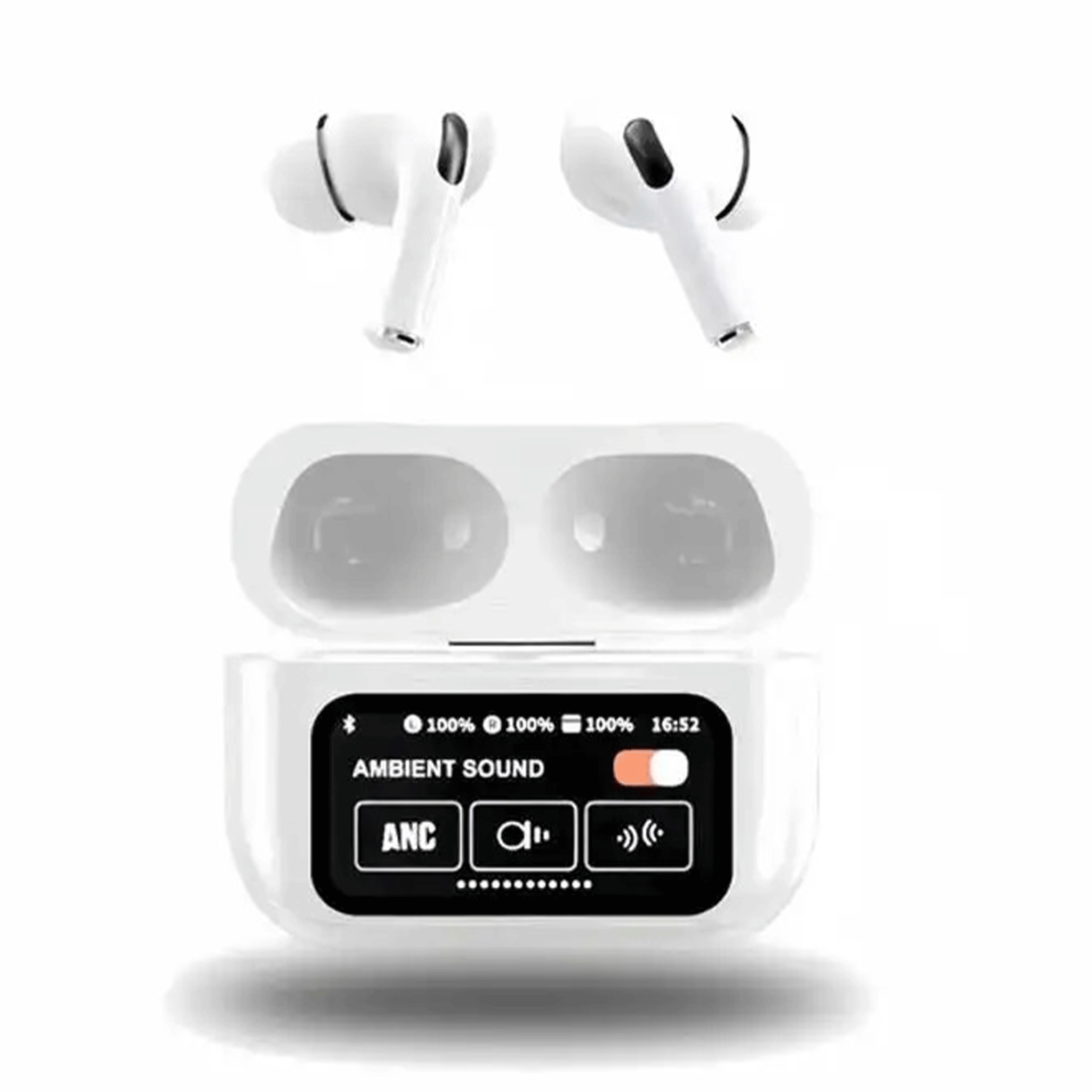 A9 Pro ANC Wireless Earbuds With Smart Touchscreen Charging Case For Noise Reduction And Ambient Sound Control view 4