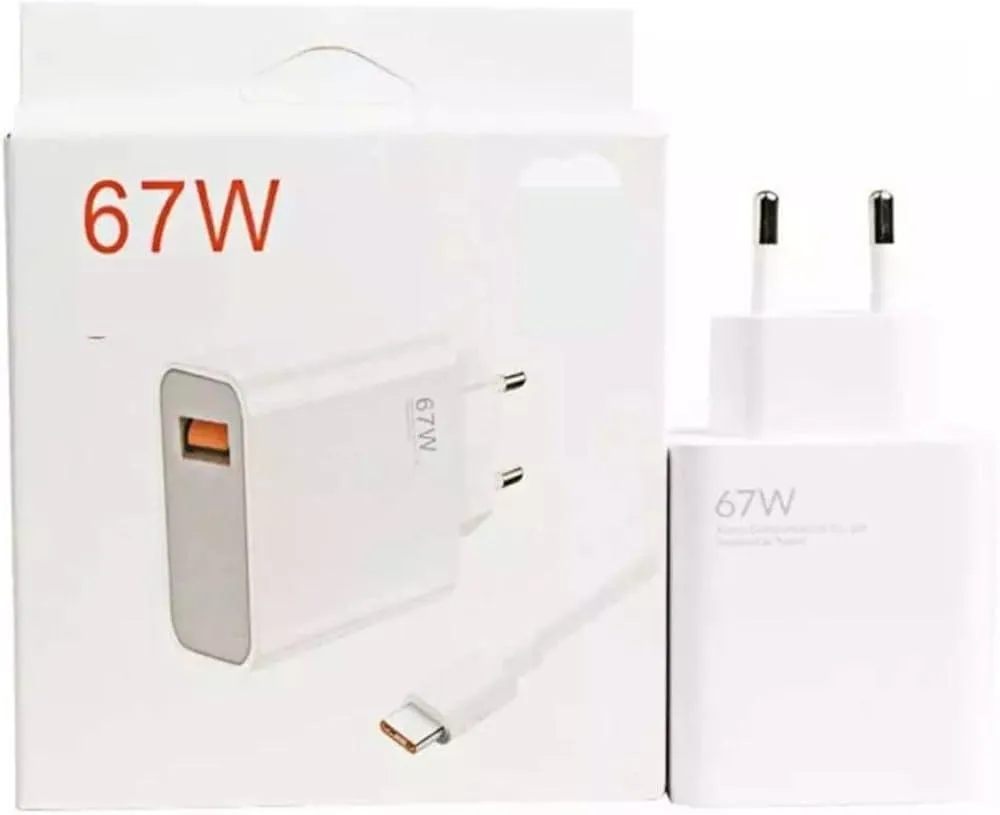 Xiaomi 67W Mini Fast Charging Power Adapter with Type-A Port & Charging Cable | Compact 67W Wall Charger for Smartphones & Devices buy online in Pakistan