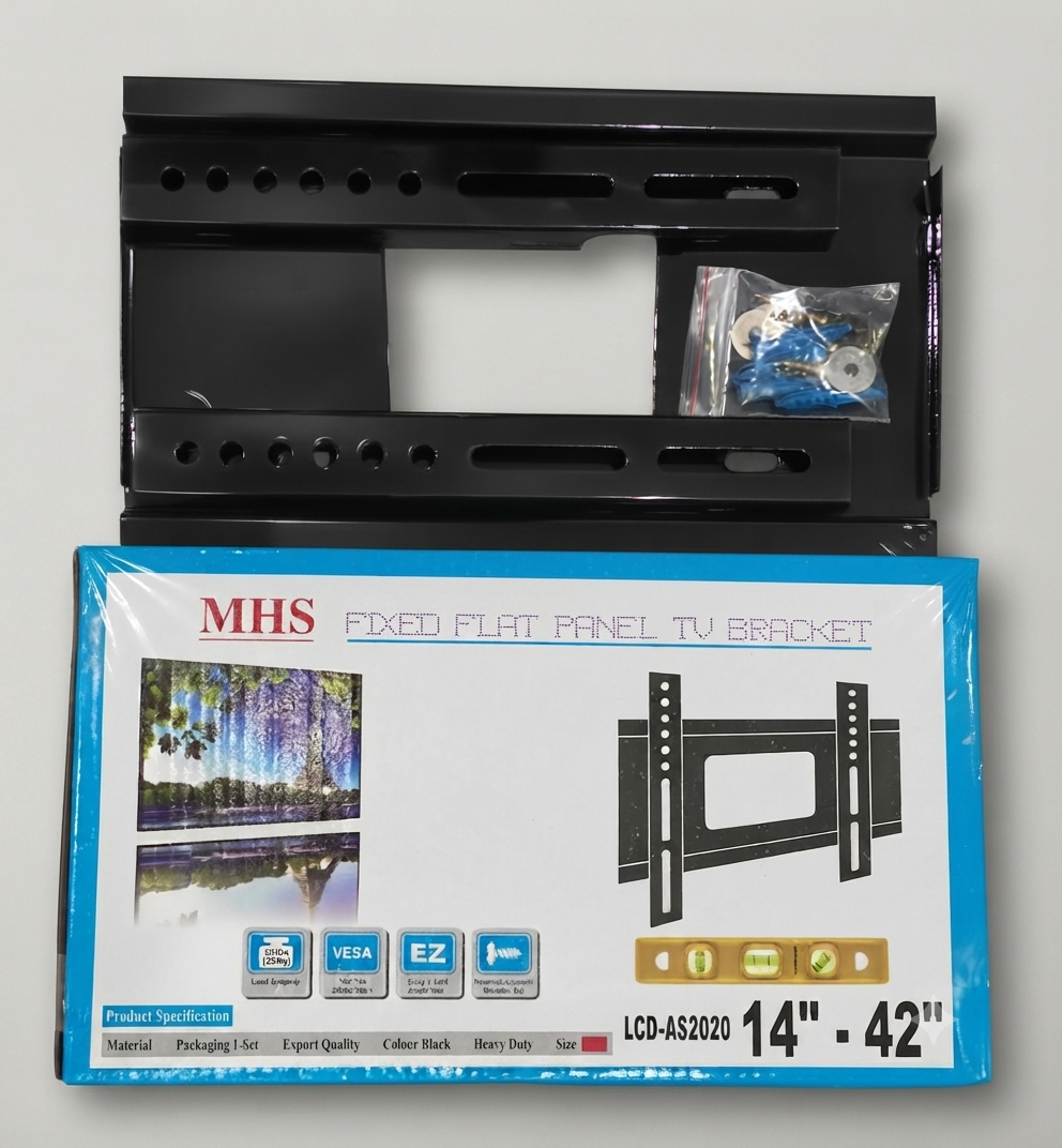MHS Fixed Tv Wall Mount Bracket 14 To 42 Inch Heavy Duty Led Lcd Tv Stand With Bubble Level And Complete Fitting Kit buy online in Pakistan