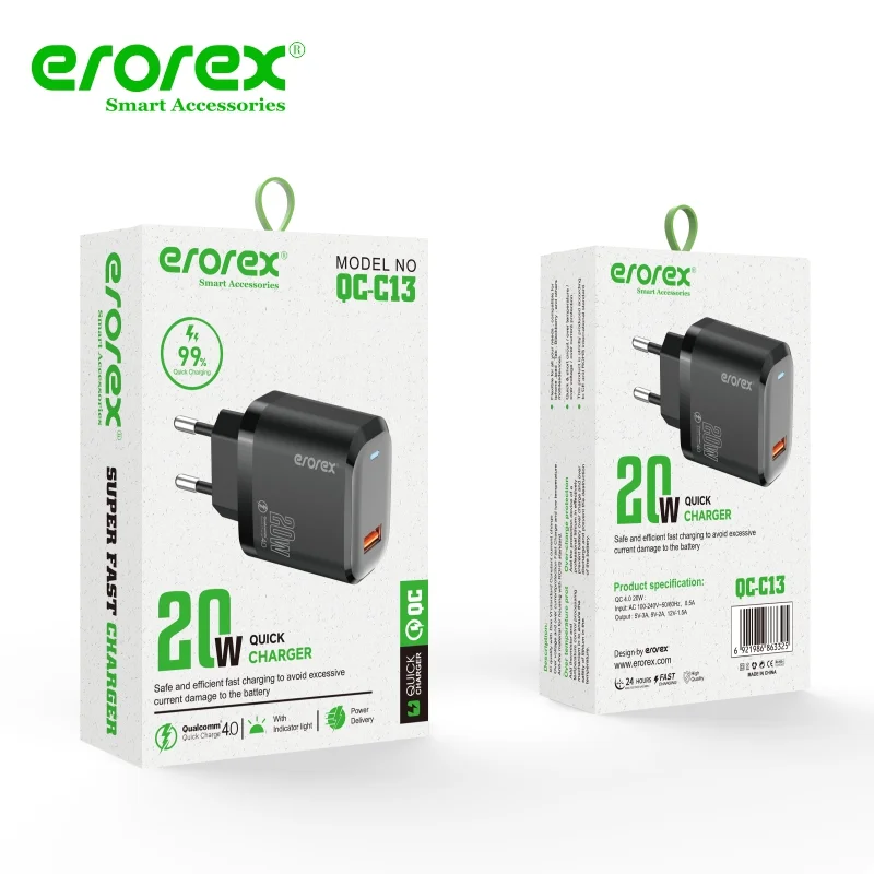Erorex 20W QC-1.0 Fast Charging Adapter for Android iOS buy online in Pakistan