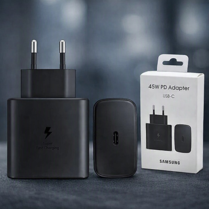 Samsung Original 45W PD Super Fast Charger USB-C Adapter – UK/US/EU Pin Fast Charging Wall Charger buy online in Pakistan