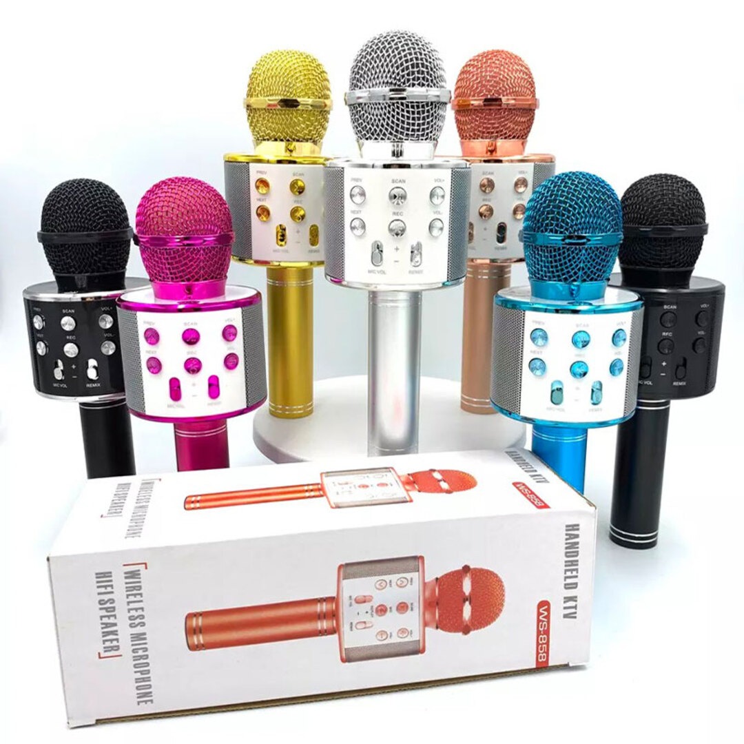 WS-858 Wireless Bluetooth Karaoke Microphone With Integrated Speaker Rechargeable Battery | Random Color view 2