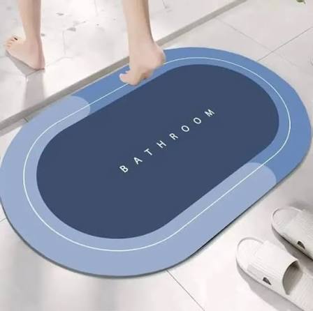 Washroom Mat Non-Slip 2.5mm | Oval Shape Bathroom Mat Waterproof | Washroom Mat For Home & Office Use mat size 39x59 cm