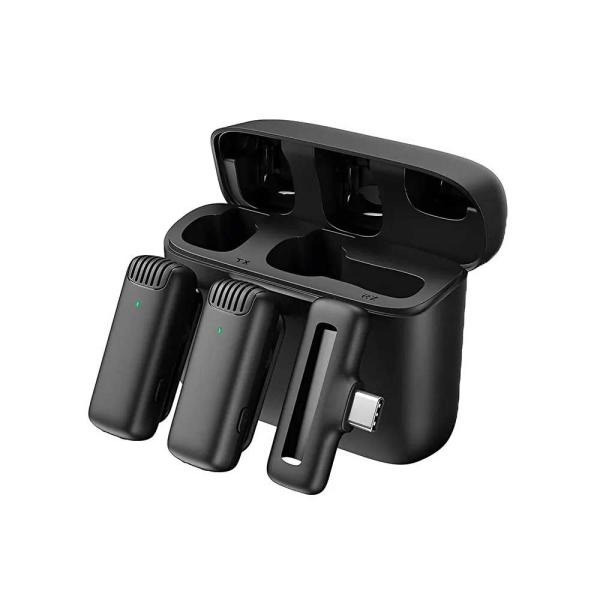 J13 Type C Dual Wireless Lavalier Microphone With Charging Case Video Recording Mic - Electronic Accessory For Audio Recording Routine view 3