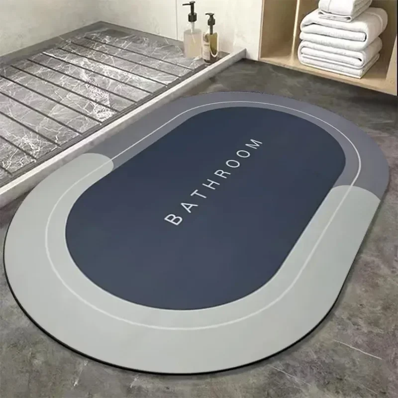 Washroom Mat Non-Slip 2.5mm | Oval Shape Bathroom Mat Waterproof | Washroom Mat For Home & Office Use mat size 39x59 cm