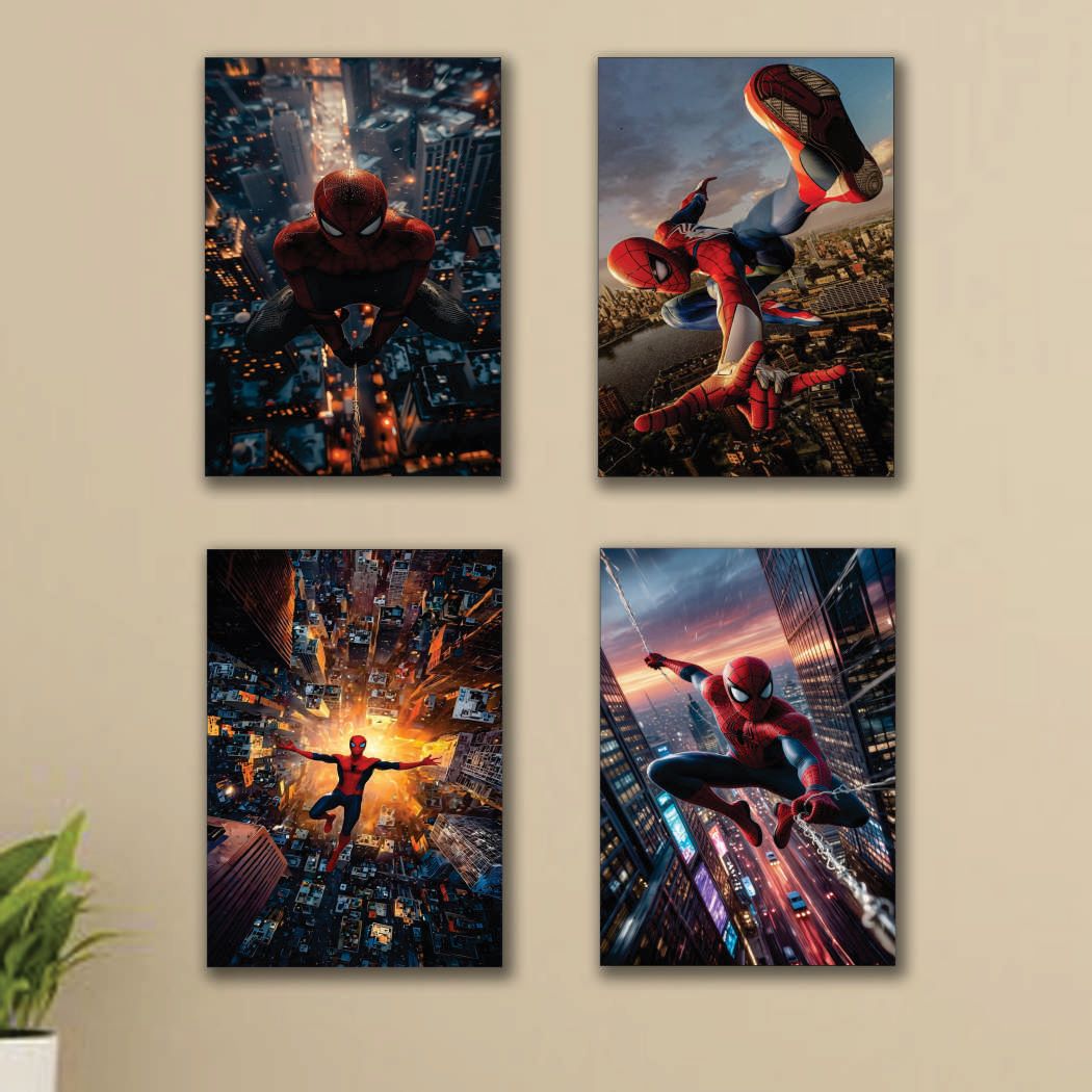 Set of 4 Premium Wall Art Photo Tiles – Modern Home Decor Sets 8x11