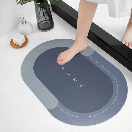 Washroom Mat Non-Slip 2.5mm | Oval Shape Bathroom Mat Waterproof | Washroom Mat For Home & Office Use mat size 39x59 cm