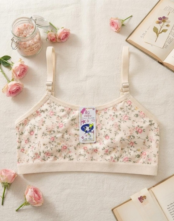 Summer Stuff Soft Printed Cotton Lawn Teenagers Bra – Beige