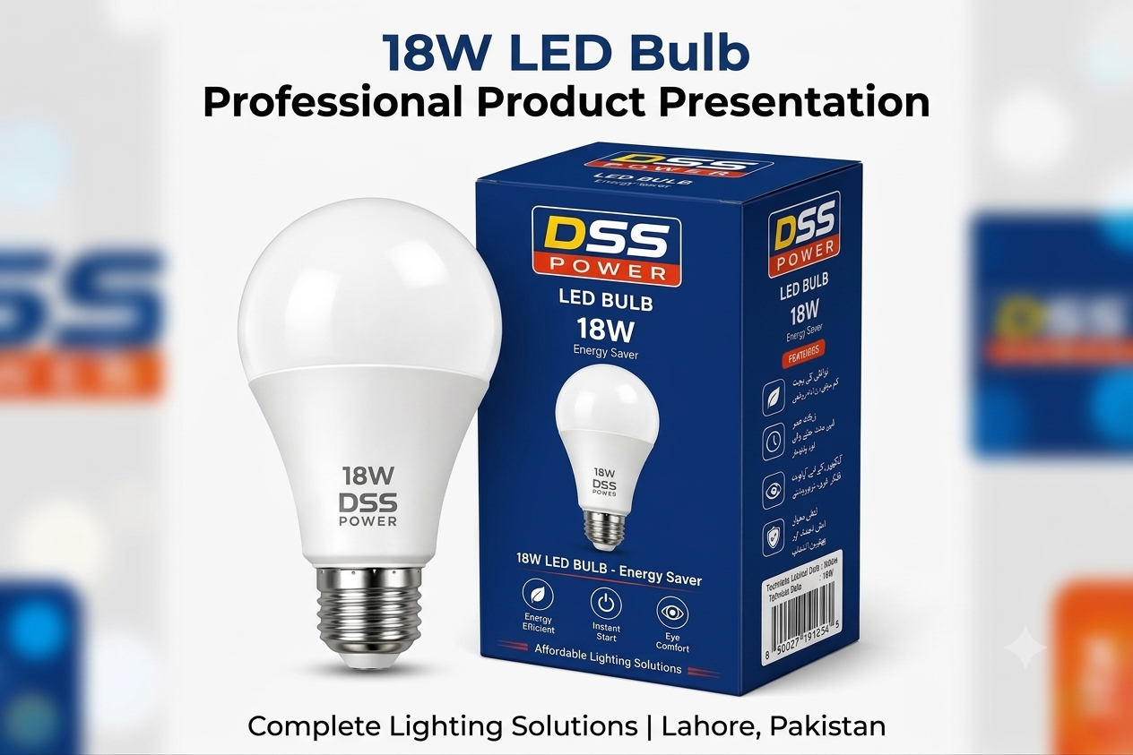 DSS Power 18W LED Bulb Higher-Output Lighting For Larger Rooms, Shops, Offices And Indoor Spaces
