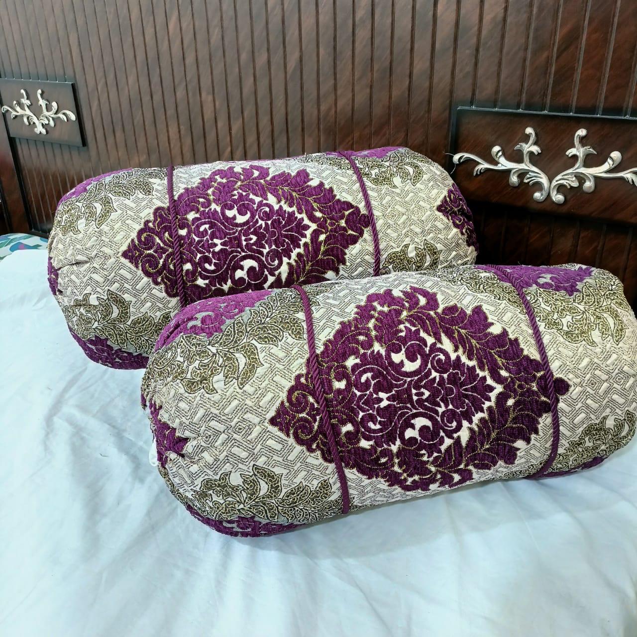 Luxury 2 Piece Soft Velvet Jacquard Gol Pillow Cover Set 36 x 17 Easy Washable Floral Design view 2