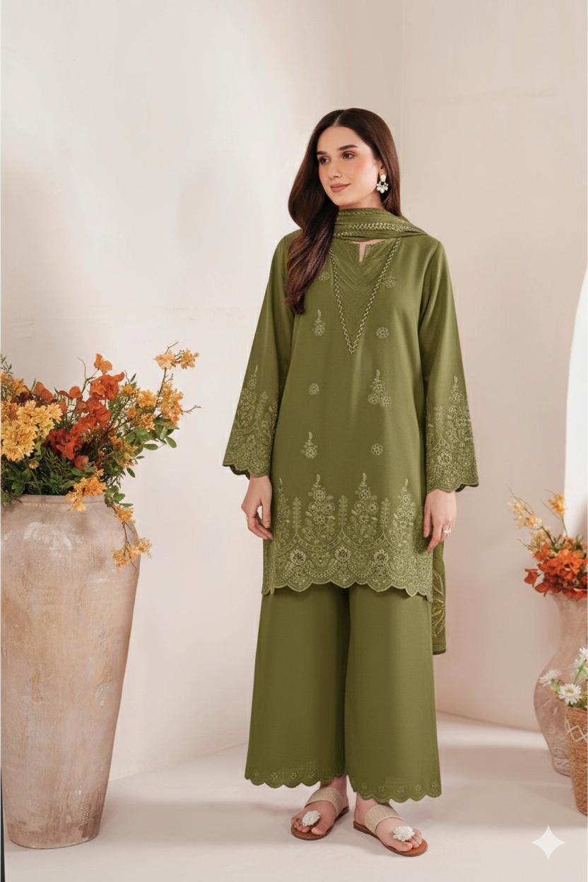 Sapphire Airjet Lawn 3 Piece Embroidered Suit With Printed Diamond Dupatta Premium Unstitched Dress Collection - Buy Online in Pakistan at Zenbu Store (Image 10)