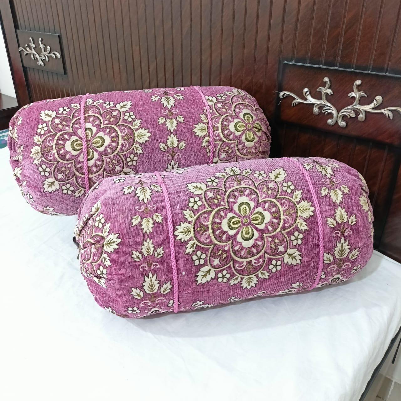 Luxury 2 Piece Soft Velvet Jacquard Gol Pillow Cover Set 36 x 17 Easy Washable Floral Design thumbnail 3