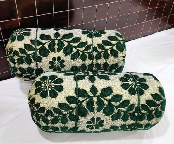 Luxury 2 Piece Soft Velvet Jacquard Gol Pillow Cover Set 36 x 17 Easy Washable Floral Design thumbnail 3
