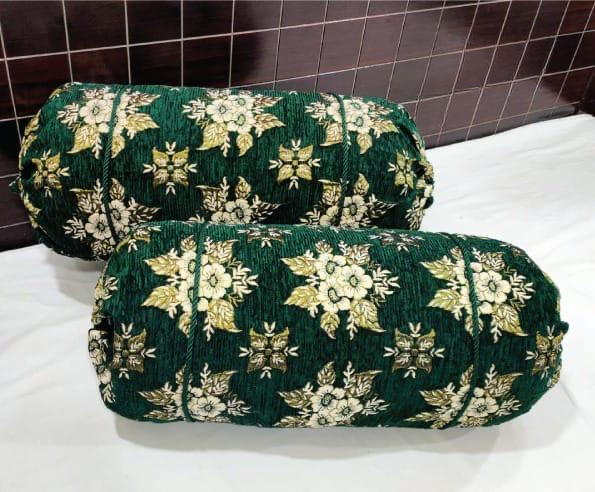 Luxury 2 Piece Soft Velvet Jacquard Gol Pillow Cover Set 36 x 17 Easy Washable Floral Design thumbnail 4