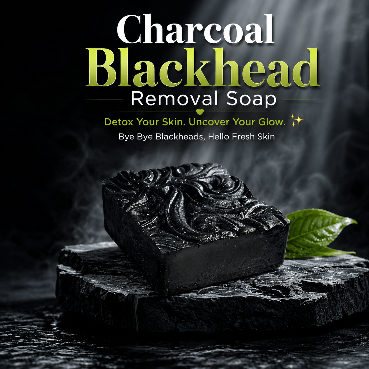 Charcoal Blackhead Removal Soap – Deep Cleansing Activated Charcoal Soap for Blackheads, Acne, Oil Control, Pore Cleansing & Clear Skin | Handmade Organic Soap
