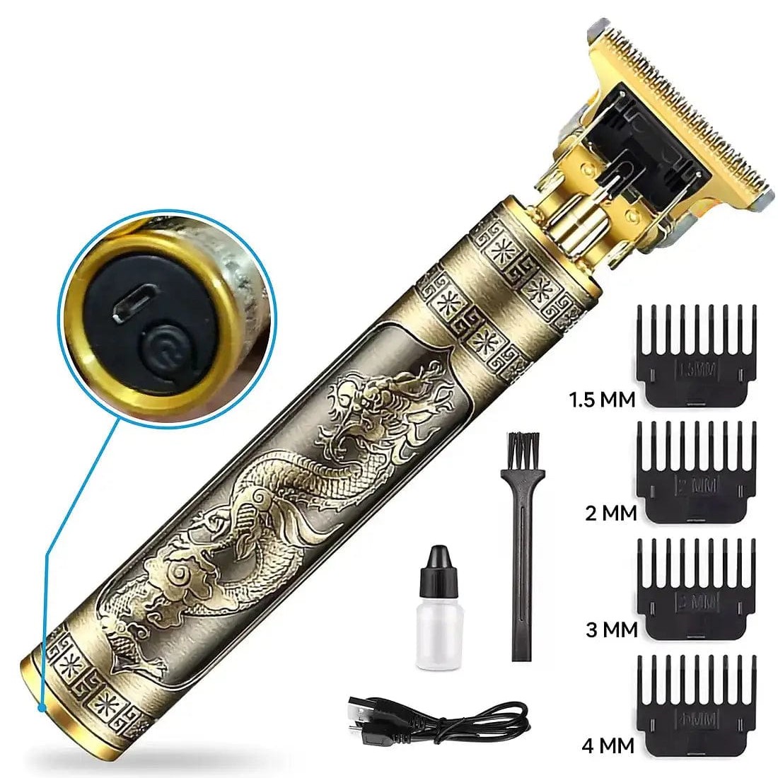 Professional Vintage T9 Trimmer – Cordless Hair Clipper And Shaving Machine For Men - Grooming Product Designed For Hair Cutting And Daily Shaving Routine (Metal Body) view 3