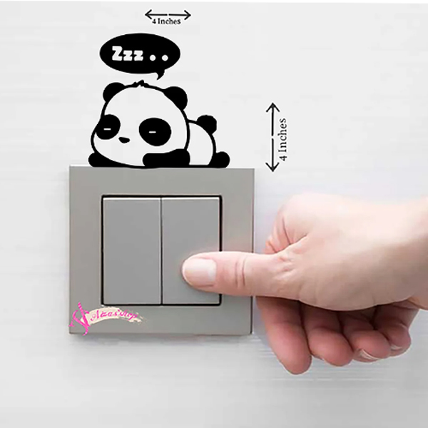 Panda Cute Switch Board Sticker Pvc Water Proof Longlasting Color