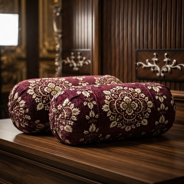 Luxury 2 Piece Soft Velvet Jacquard Gol Pillow Cover Set 36 x 17 Easy Washable Floral Design view 2