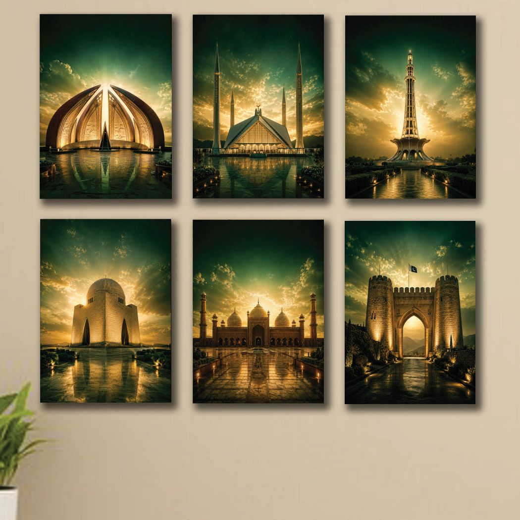 Set of 6 Premium Wall Art Photo Tiles – Modern Home Decor Sets 8x11