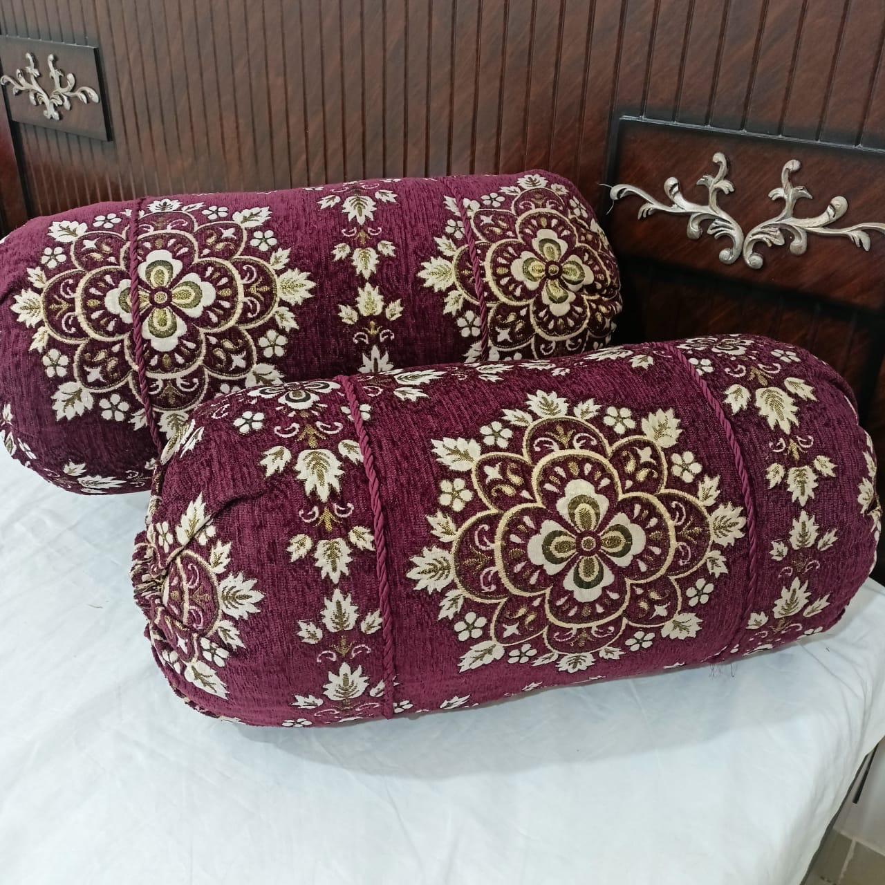 Luxury 2 Piece Soft Velvet Jacquard Gol Pillow Cover Set 36 x 17 Easy Washable Floral Design view 3