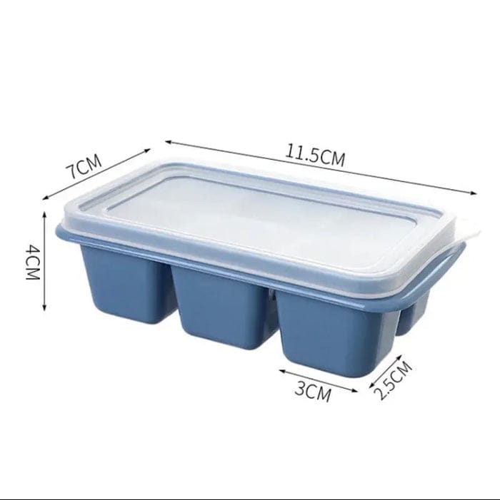 Silicone Ice Cube Tray with Lid – Reusable Food Grade Freezer Mold for Ice Cubes, Baby Food & Chocolate | Random Color thumbnail 3