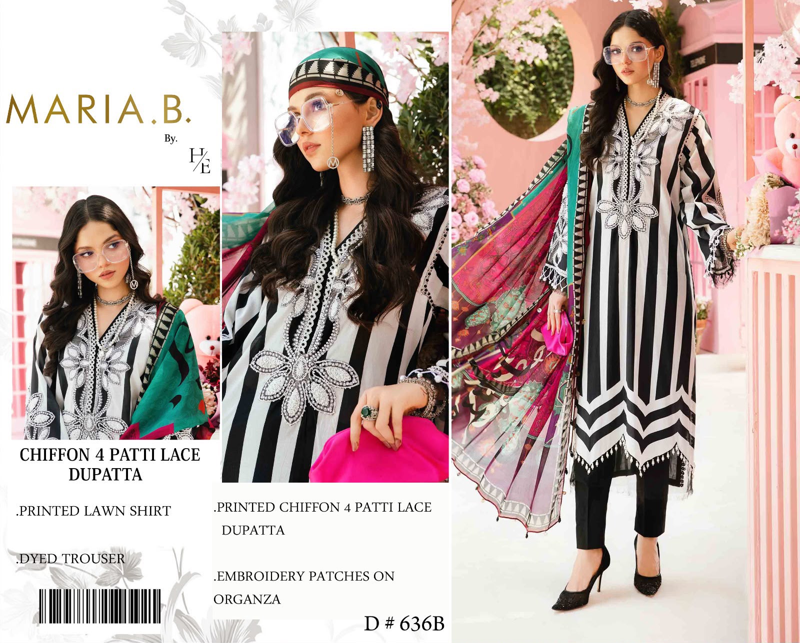 Unstitched Lawn Printed 3Pc With Ready To Wear Embroidered Dupatta And Organza Patches Premium Quality Fabric Elegant Practical Choice Casual Semi Formal