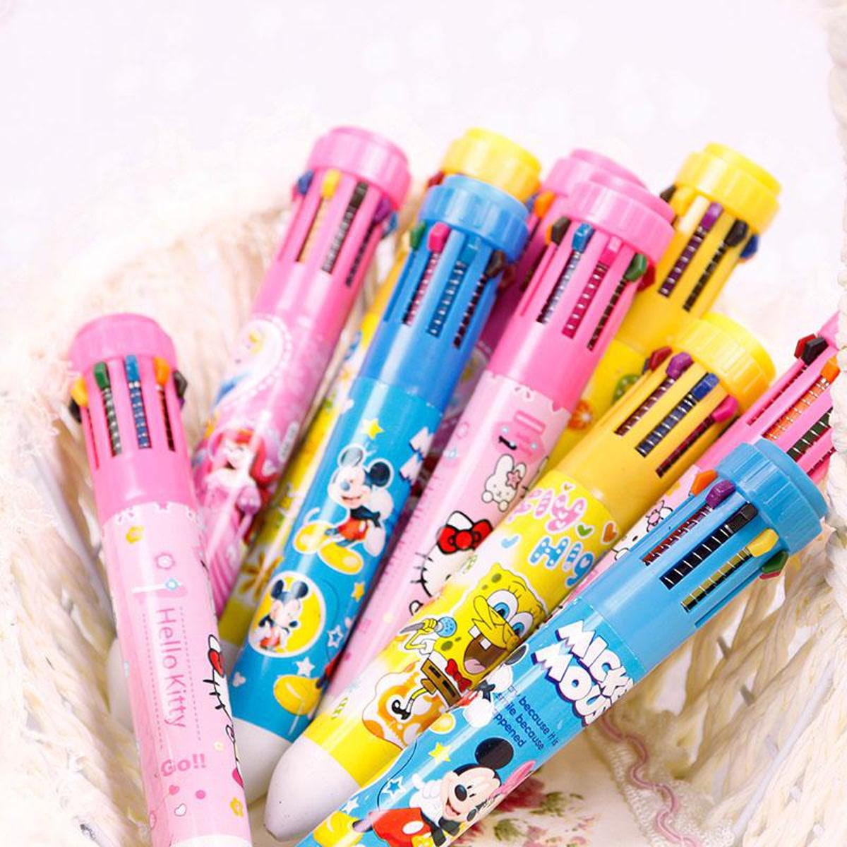 Multicolor 10 In 1 Cartoon Character Ballpoint Pen Random Colour Beautiful Attracted Colors Gift Item For Kids Great Writing Experience Office Use thumbnail 3