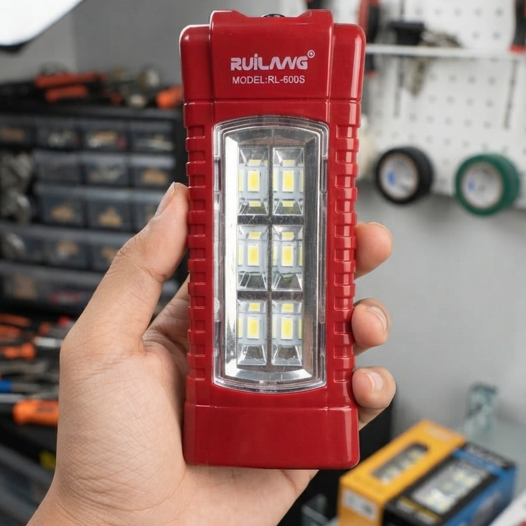 Ruilang Model RL-6006S Rechargeable LED Flashlight And Emergency Work Light - Lighting Product Designed For Illumination And Daily Lighting Routine