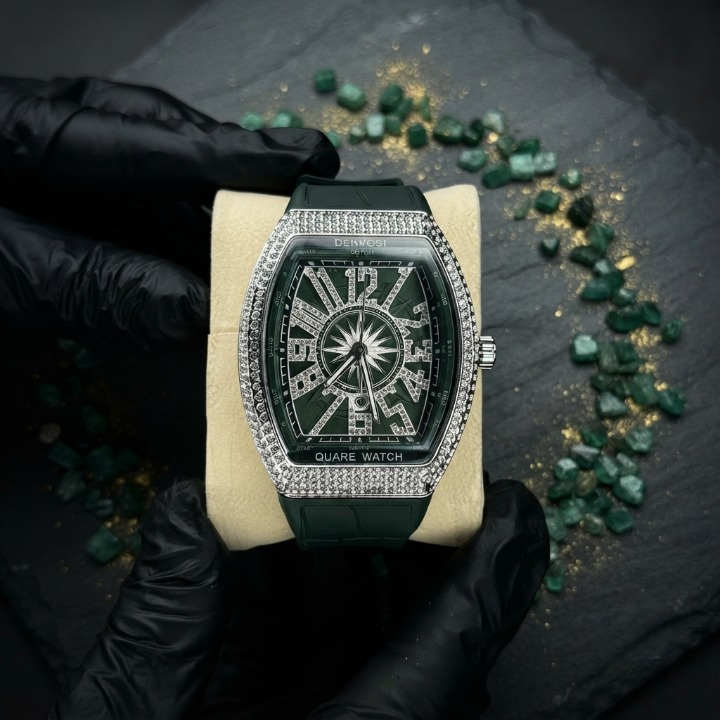 Denvosi Luxury Diamond Studded Strap Men’s Watch Elegant Durable Stylish Premium Choice For Parties Daily Wear And Special Occasions (Without Box)