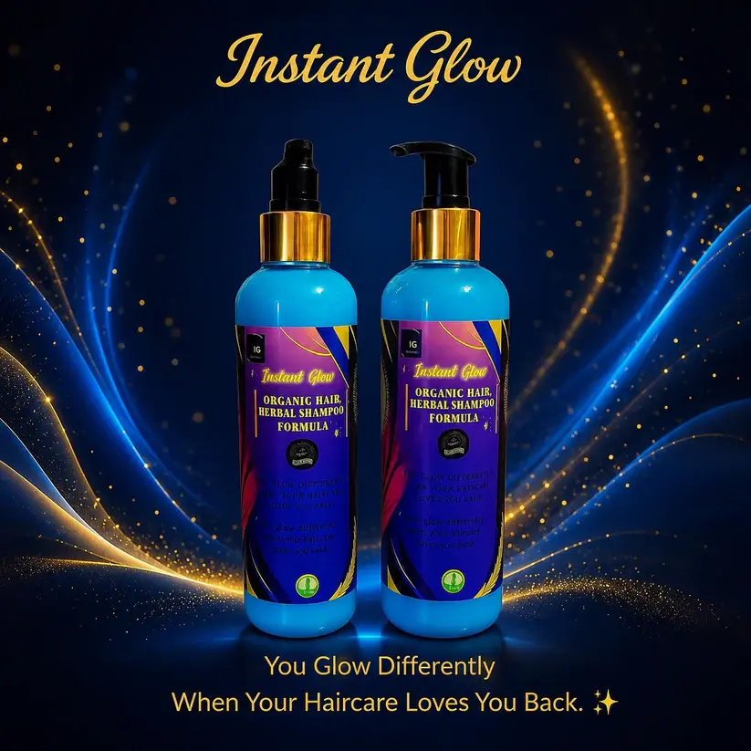 Instant Glow Herbal Shampoo 20+ Formula 250ml | Organic Herbal Hair Shampoo for Hair Growth & Hair Fall Control | Dandruff & Frizz Control | Scalp Nourishing Shampoo