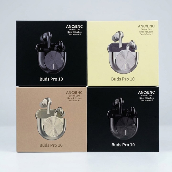 Buds Pro 10 ANC/ENC Wireless Bluetooth Earbuds – Touch Control | Noise Reduction | Random Color