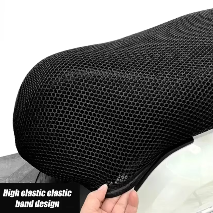 Bike net seat cover for all motorbikes 10 MM Thickness- stretchable material - thick net cover- long lasting - fits on all models CD 70/ CG125/ YBR/ YBF/150CC/200CC scooty seat cover view 5